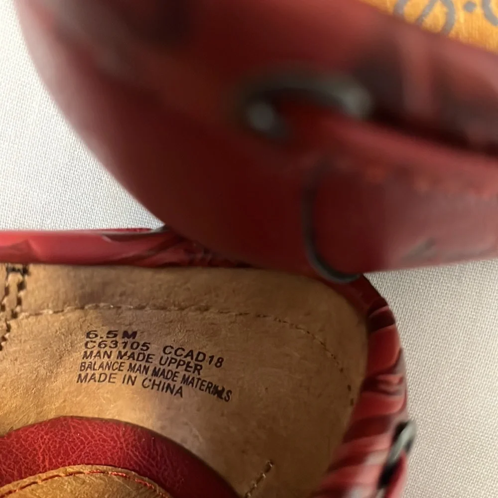 B.O.C. Red leather Moccasins